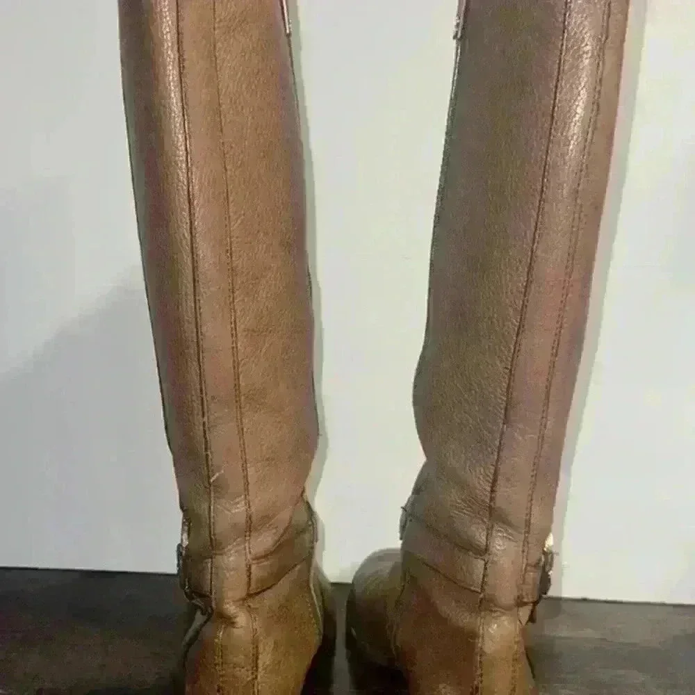 Tory Burch ‘Amanda’ Brown Leather Knee-High Boots | US Women's Size 6.5